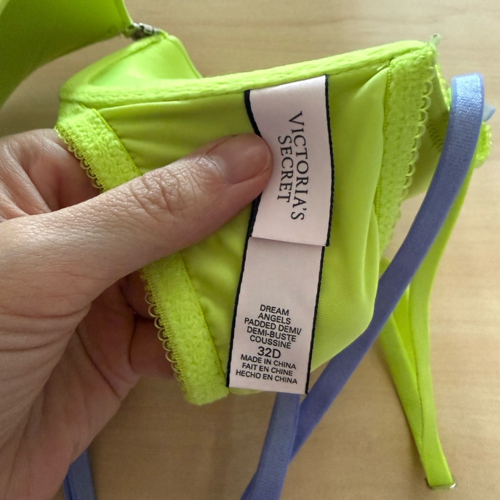 Victoria's Secret Neon Yellow and Blue Bra - Picture 4 of 4
